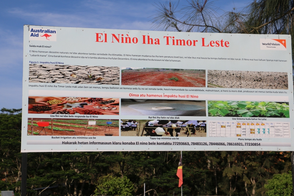 Campaigns to raise awareness of the effects of El Nino included information boards in public spaces