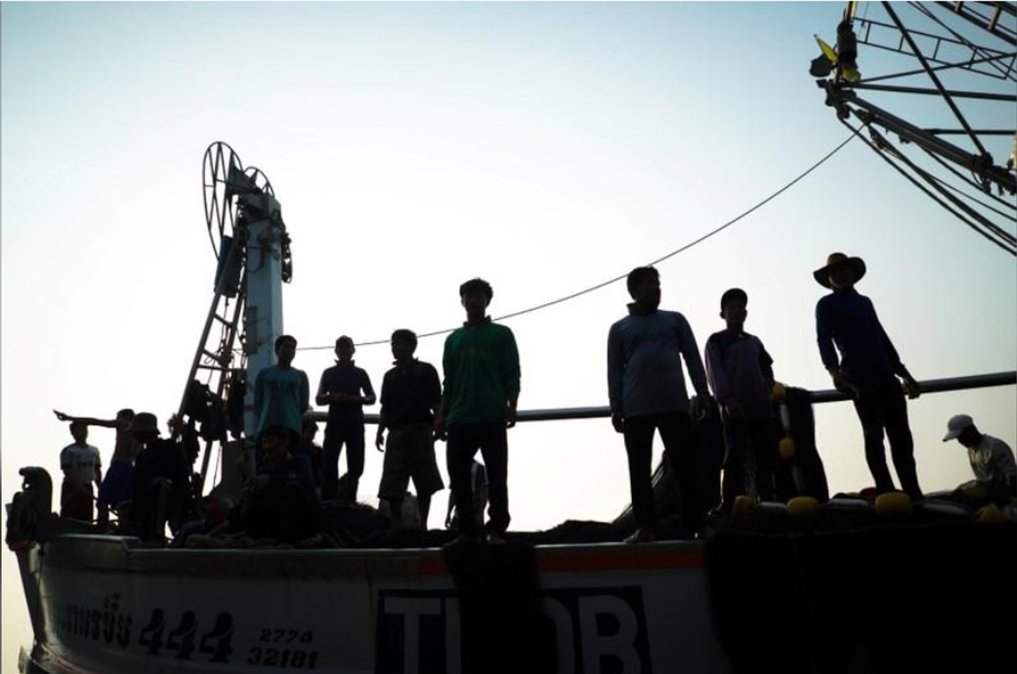 Migrant workers prepare to unload their catch at a port in Samut Sakhon province, Thailand, January 22, 2018. Picture taken January 22, 2018. REUTERS/Athit Perawongmetha